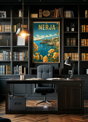 Nerja Floral Coast and Mountains Travel Poster