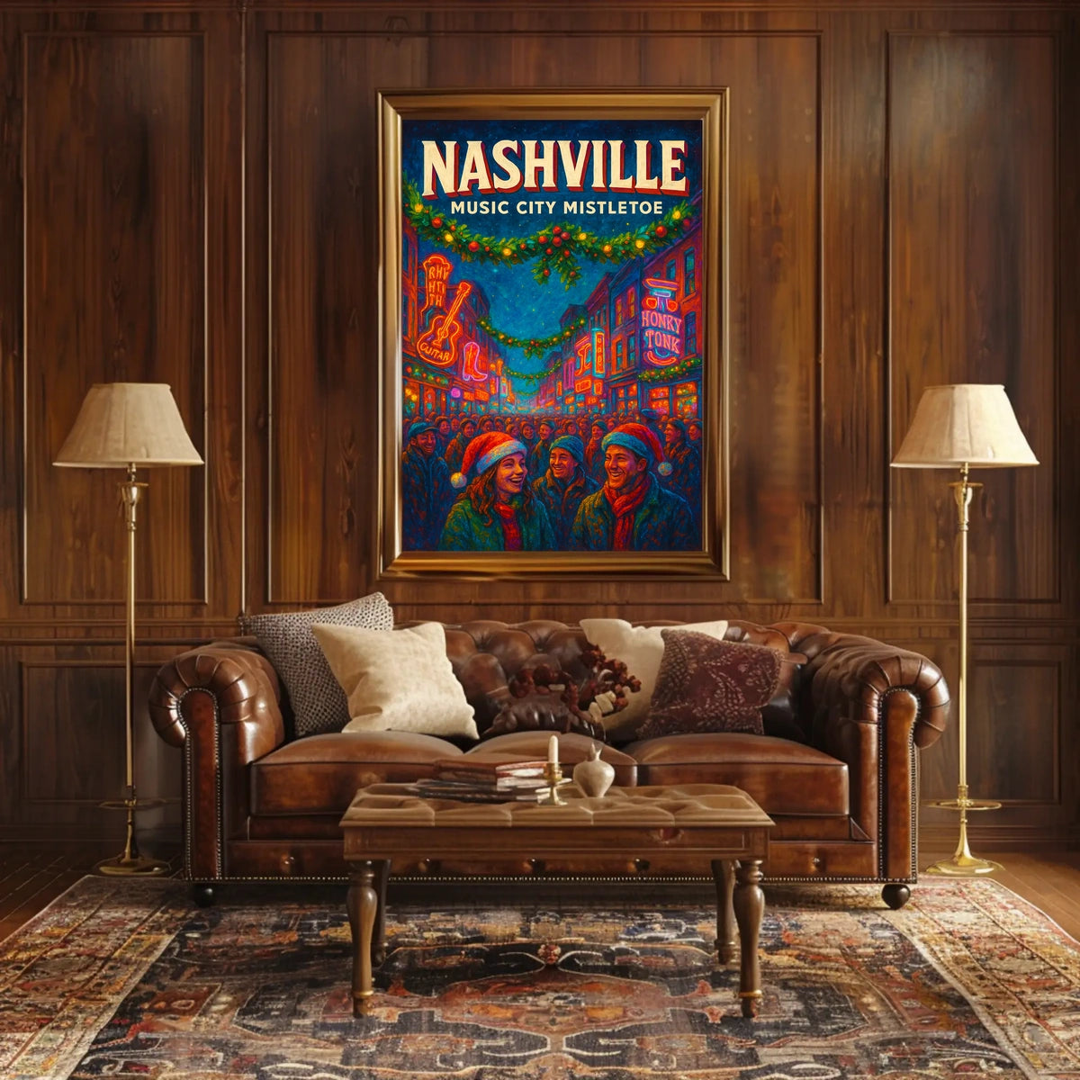 Nashville Music City Mistletoe Poster