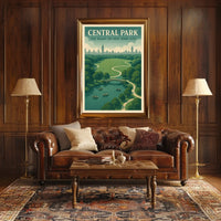Central Park Skyline Art Travel Poster