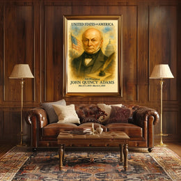 John Quincy Adams 6th President of the United States Vintage Watercolor Poster
