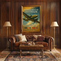 Douglas C-47 Skytrain WWII Vintage Poster