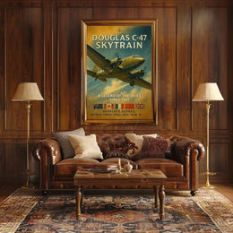 Douglas C-47 Skytrain WWII Vintage Poster