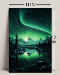 Aurora Over Tranquil Landscape Poster