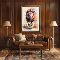 Majestic Lion in Watercolor Poster