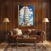 The Leaning Tower Of Pisa Artistic Poster PosterGoat