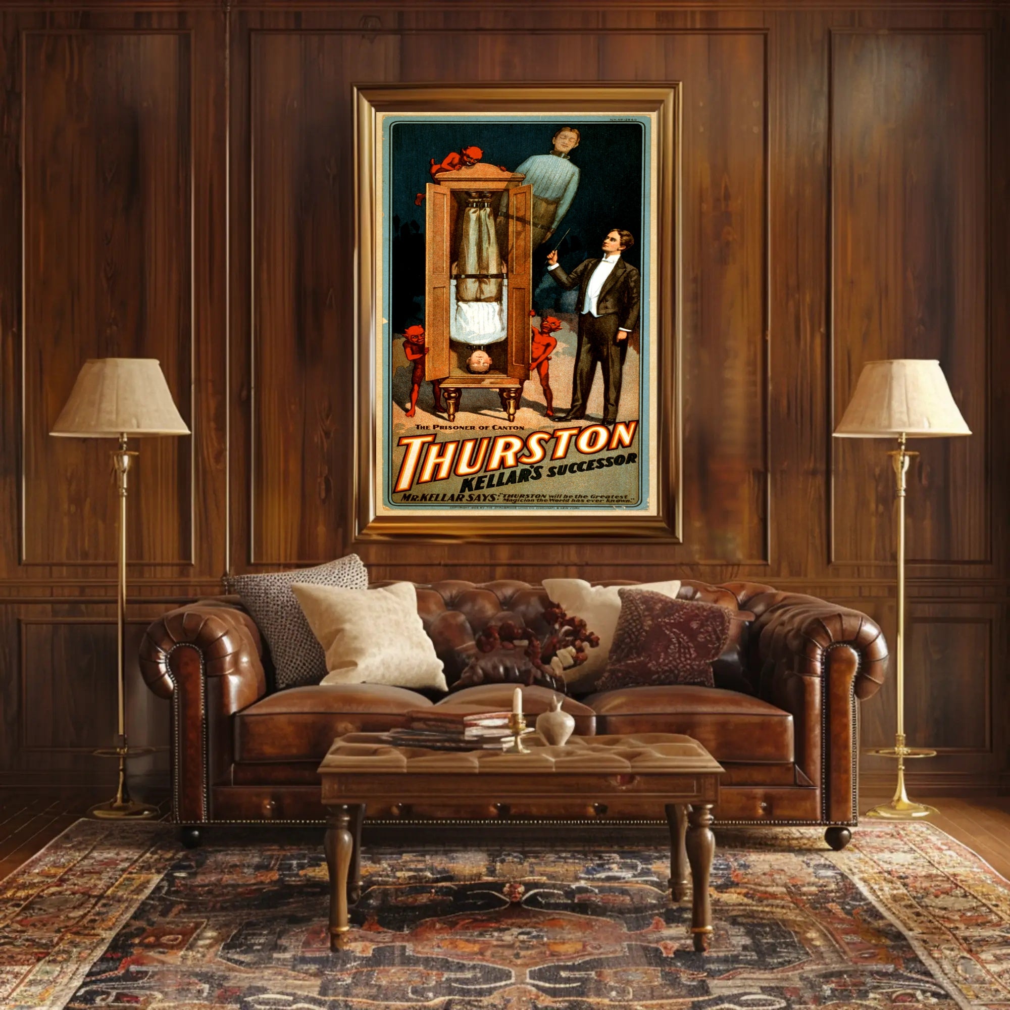 Thurston Magician Illusion Vintage Early 1900s Artistic Poster