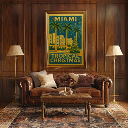 Miami Tropical Christmas Poster