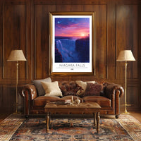 Niagara Falls Sunset Travel Poster