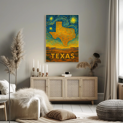 Texas Starry Night Poster