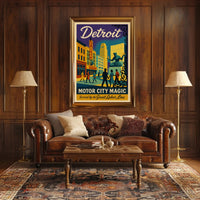 Motor City Magic: Vibrant Detroit Travel Poster