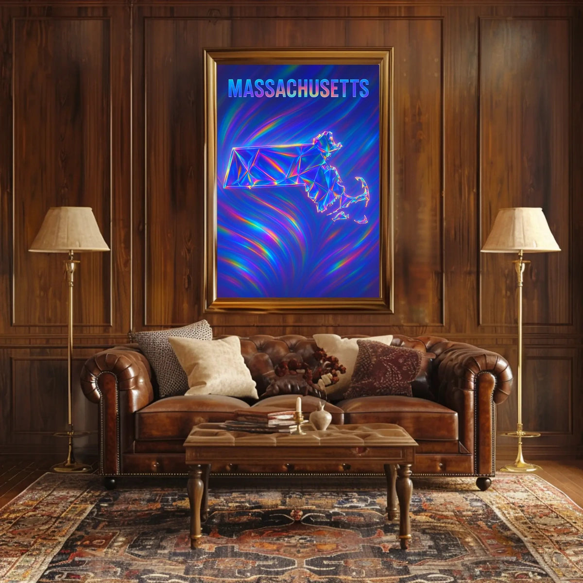 Massachusetts A Vibrant Tribute Poster