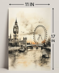 London Landmarks In Watercolor Poster