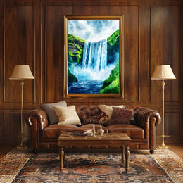 Iceland Skgafoss Waterfall Landscape Poster