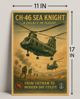CH-46 Sea Knight Vintage Flight Poster PosterGoat