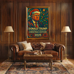 Donald Trump 47th President Christmas Edition Political Poster