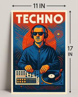Techno Vibes Poster PosterGoat