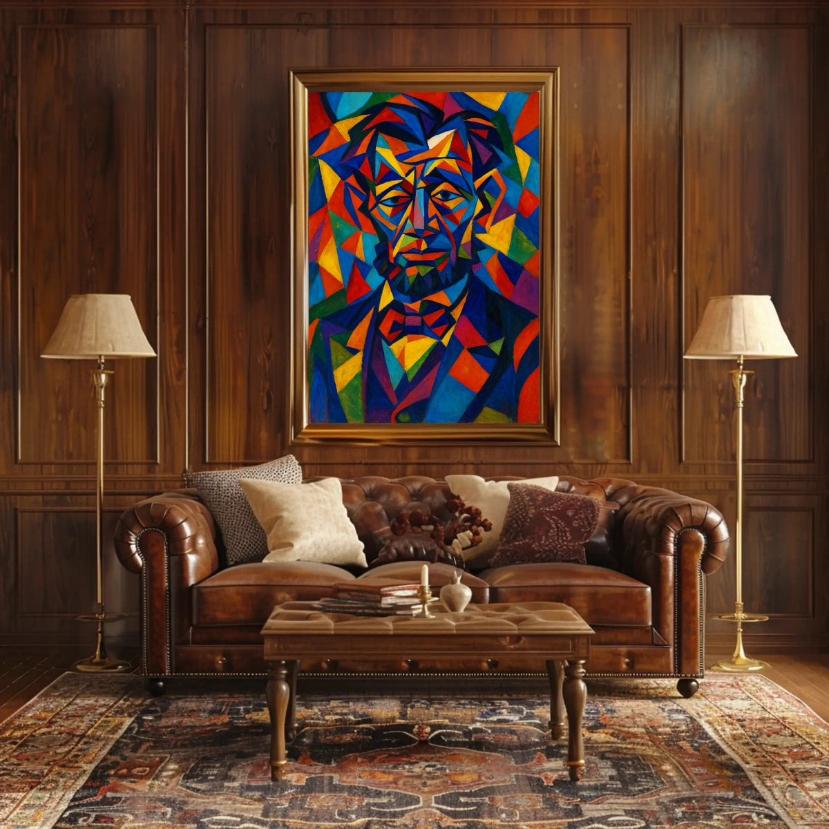 Geometric Portrait of a Leader Poster