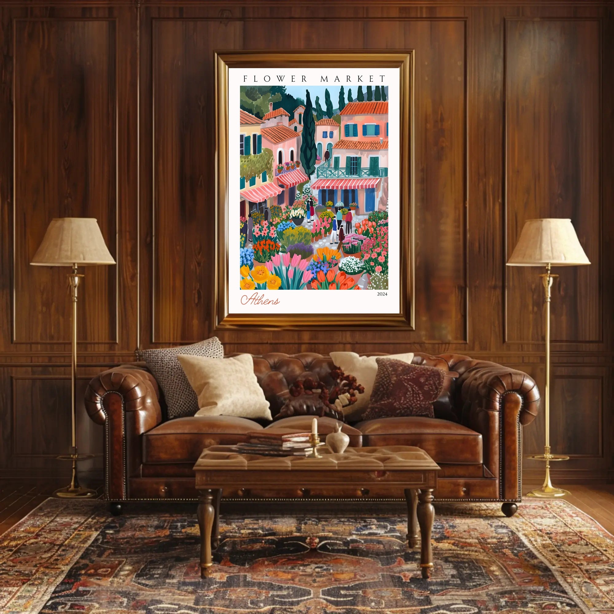 Flower Market in Athens Poster PosterGoat