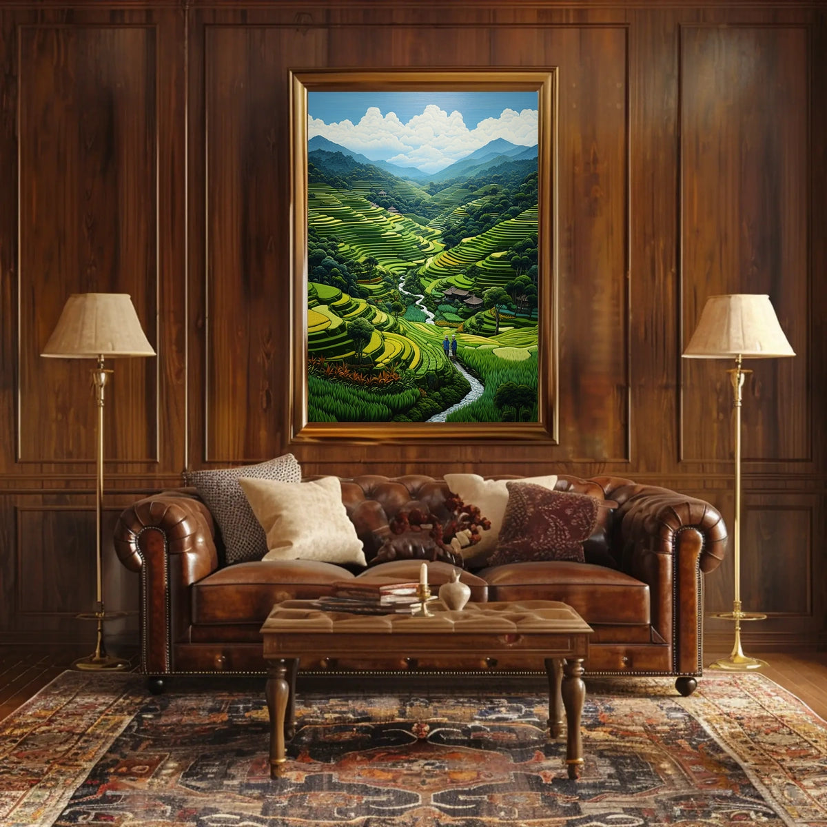 Serene Terraced Landscape Poster