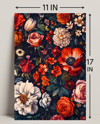 Floral Symphony Against Darkness: Artistic Poster