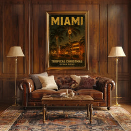 Miami Tropical Christmas Poster