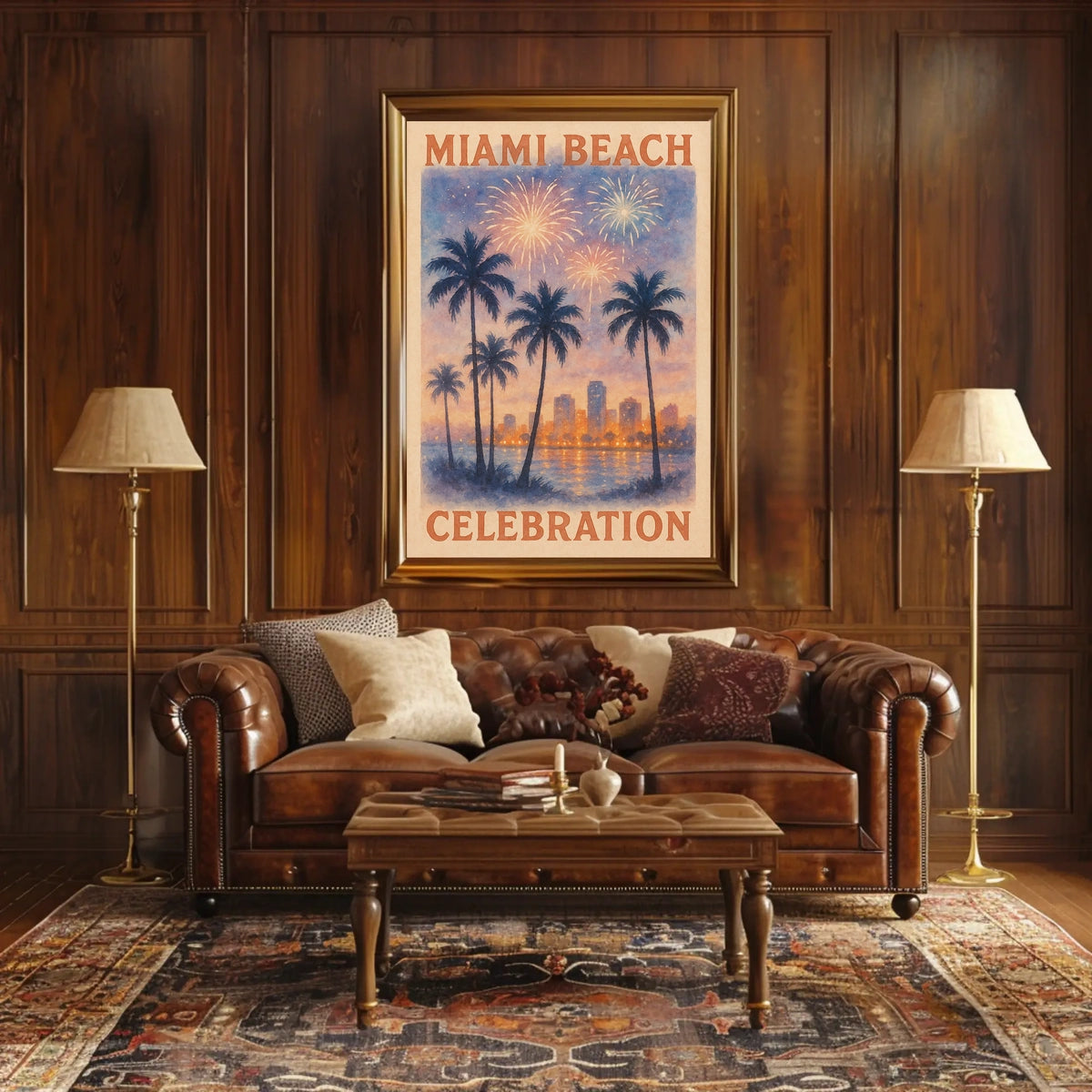 Miami Beach Celebration: Vibrant Urban or Cityscape Poster