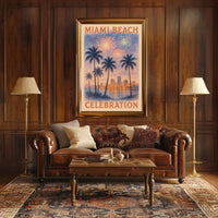 Miami Beach Celebration: Vibrant Urban or Cityscape Poster