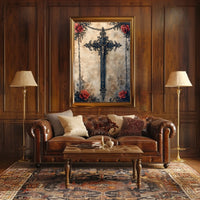 Intricate Christian Symbolism Cross Poster