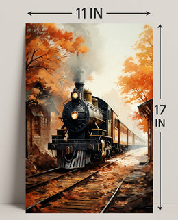 Autumn Train Journey Poster