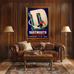 Dartmouth Winter Carnival 1941 Skier Sports Poster PosterGoat