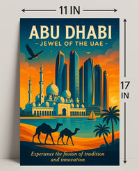 Abu Dhabi Sunset Travel Poster