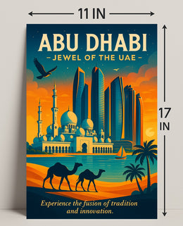 Abu Dhabi Sunset Travel Poster