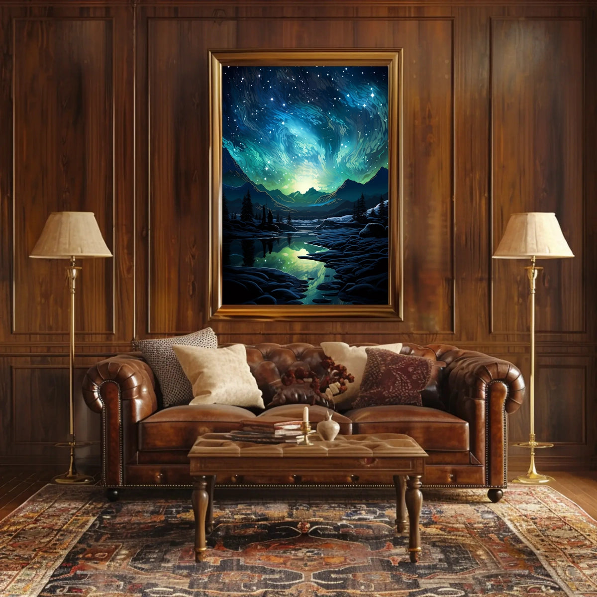 Aurora Borealis Nightscape Masterpiece Artistic Poster