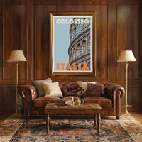Colosseum Nostalgic Italian Architecture Travel Poster PosterGoat