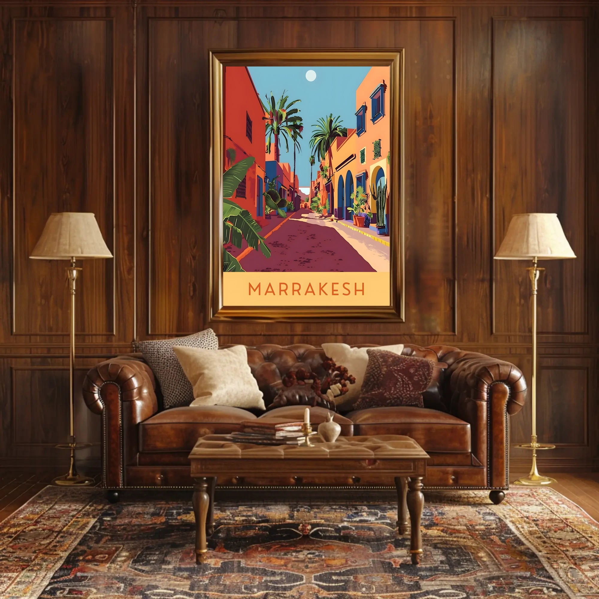 Marrakesh Vintage Vibes Street Scene Travel Poster