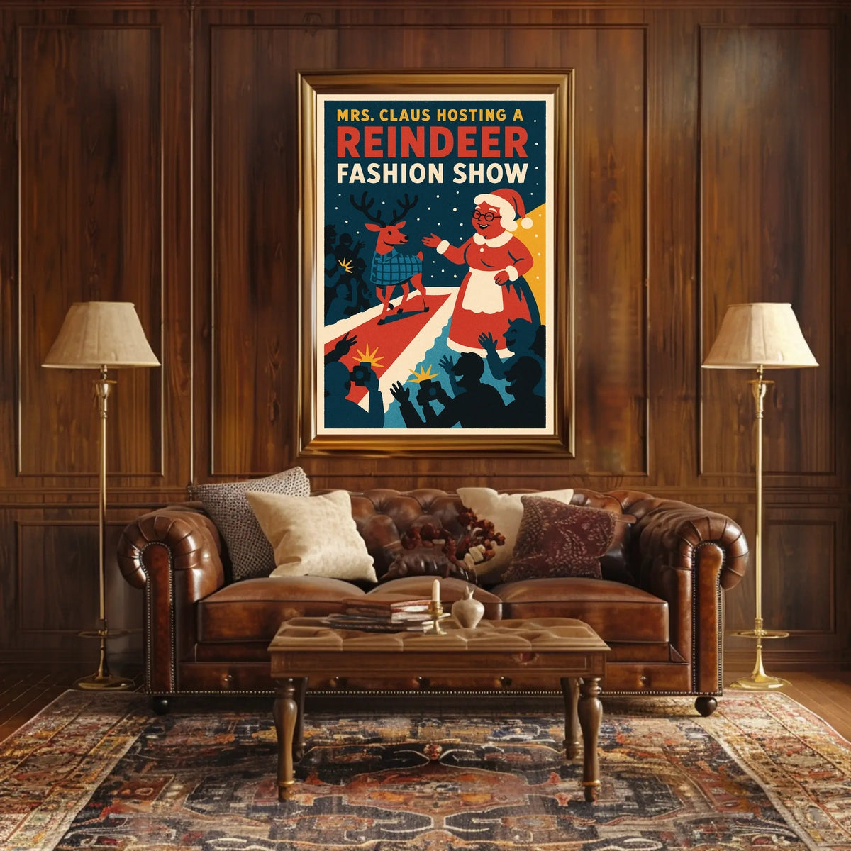 Reindeer Fashion Show: Retro Christmas Holiday Pop Culture Poster