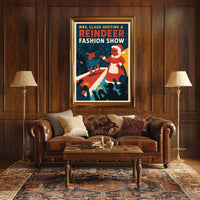 Reindeer Fashion Show: Retro Christmas Holiday Pop Culture Poster