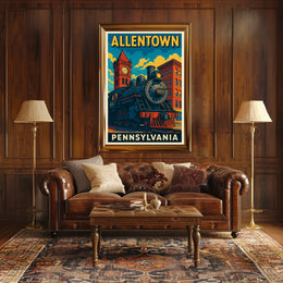 Allentown, Pennsylvania Vintage Travel Poster