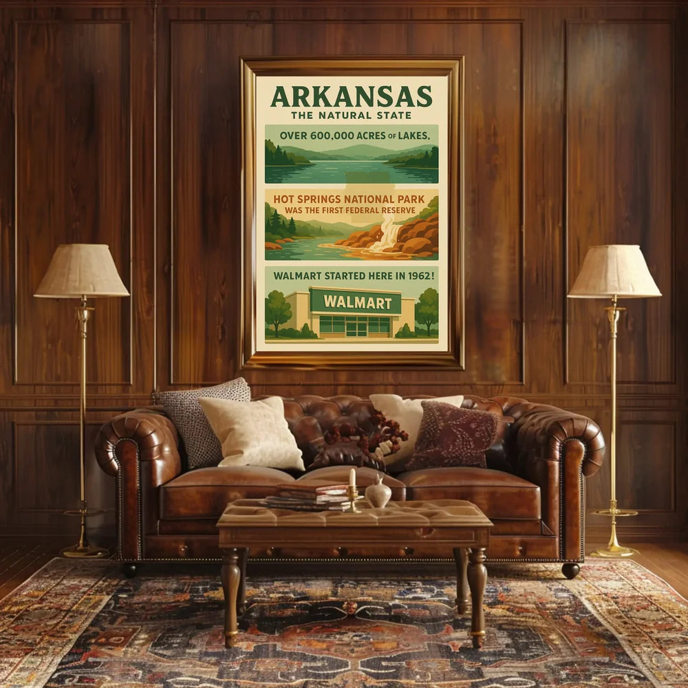 Arkansas Natural Beauty and Lakes Travel Poster