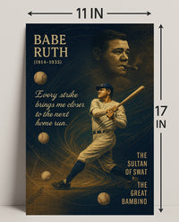 Babe Ruth Vintage Baseball Legend Sports Poster