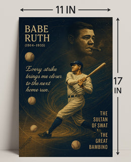 Babe Ruth Vintage Baseball Legend Sports Poster