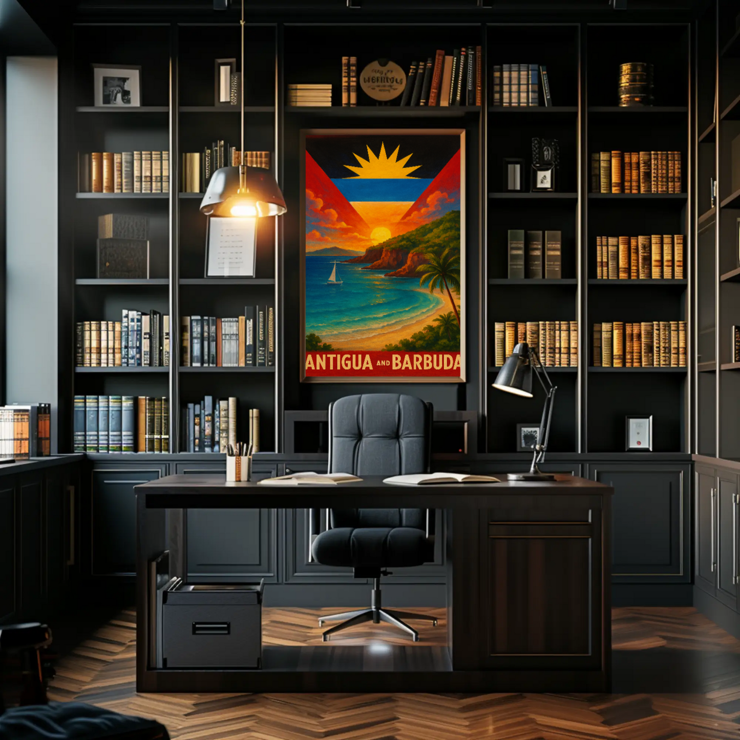 Tropical Paradise Antigua and Barbuda Travel Poster