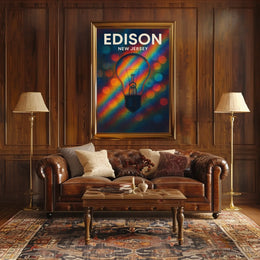 Edison New Jersey Scenic Minimalist Typography Poster