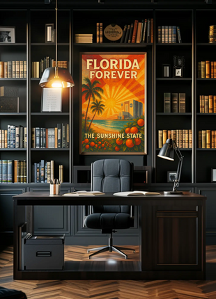 Florida's Iconic Sunshine Vintage Travel Poster
