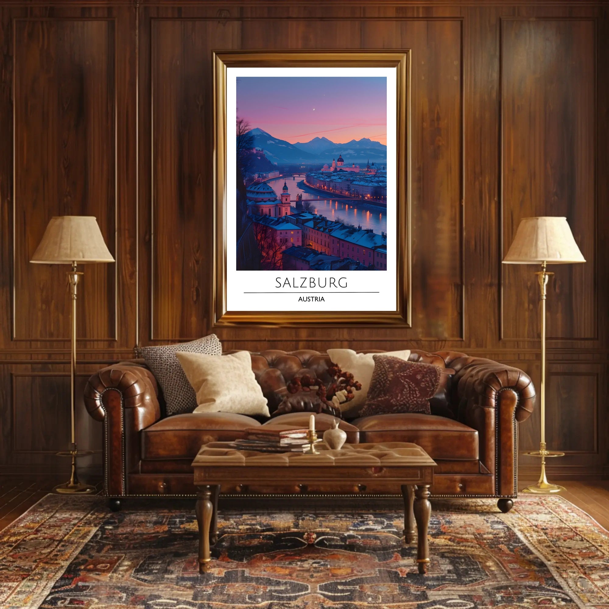 Salzburg Twilight Enchantment: Scenic Travel Poster