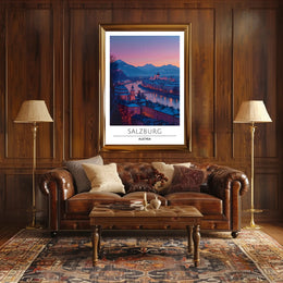 Salzburg Twilight Enchantment: Scenic Travel Poster