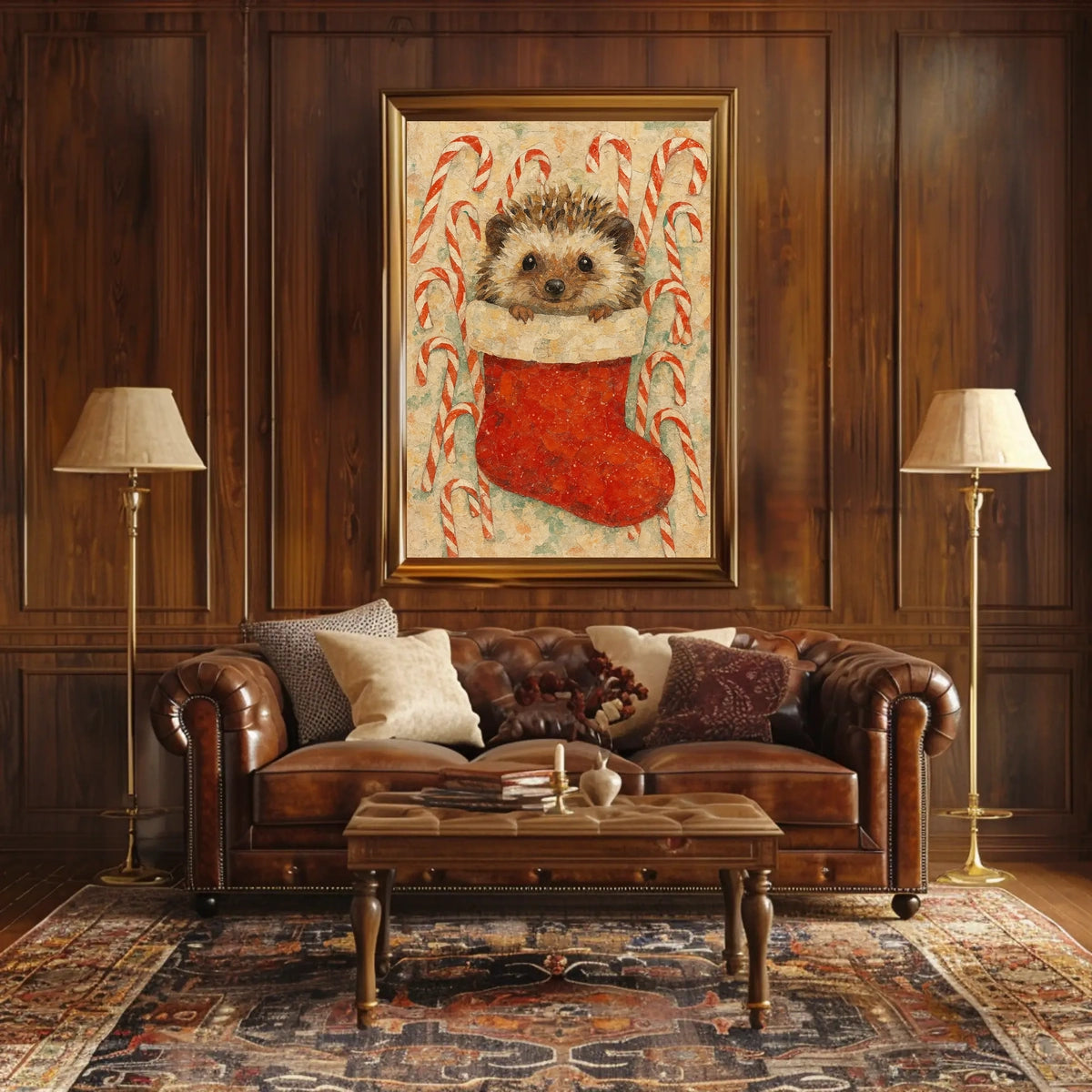 Hedgehog In Stocking Poster