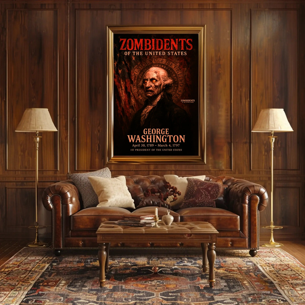 George Washington 1st President of the United States Zombidents Poster Series