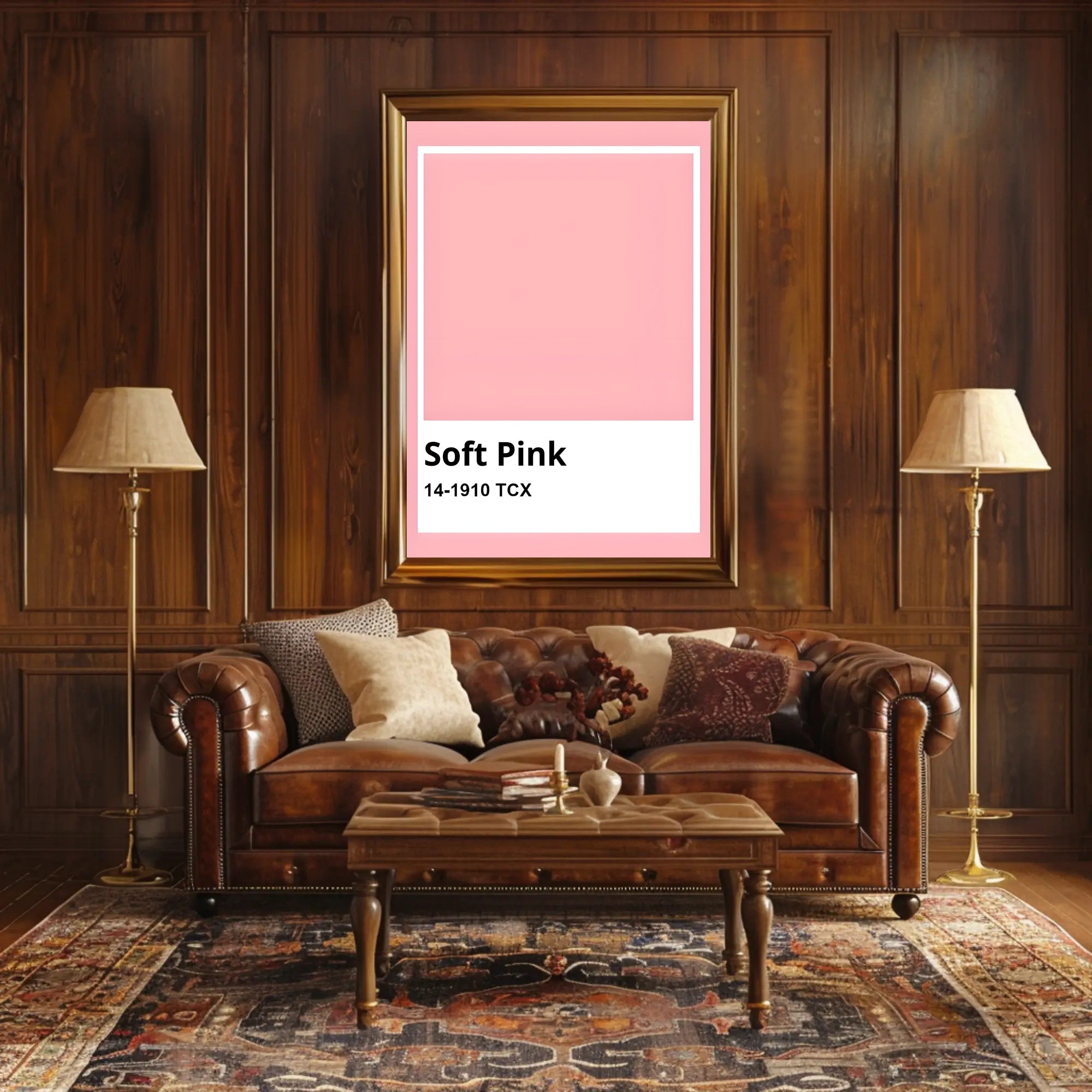 Soft Pink Minimalistic Design Abstract or Artistic Poster PosterGoat