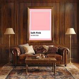 Soft Pink Minimalistic Design Abstract or Artistic Poster PosterGoat